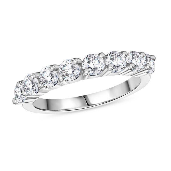 LUSTRO STELLA Hergestellt mit ZIRKONIA Half Eternity Ring 925 Silber Platin-&Uuml;berzug image number 4