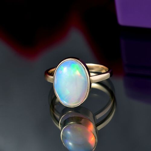 AAA Natürlicher, äthiopischer Welo Opal Ring 585 Gold (Größe 18.00) (10-15 Werktage Lieferzeit) ca. 3.70 ct image number 1