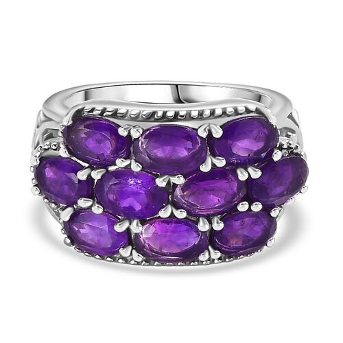 Afrikanischer Amethyst Ring Edelstahl (Größe 17.00) ca. 4,17 ct image number 0