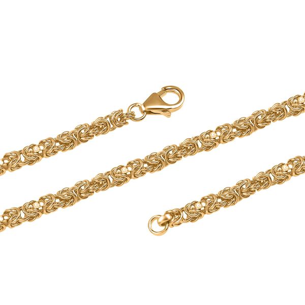 Handgefertigte K&ouml;nigskette in 925 Silber mit 916 Gelbgold Vermeil, 50cm image number 6