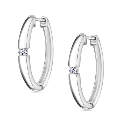 LUXURIANT DIAMOND- SI-GH Labor Diamant Ohrringe, 925 Silber platiniert - 0,10 ct. image number 3