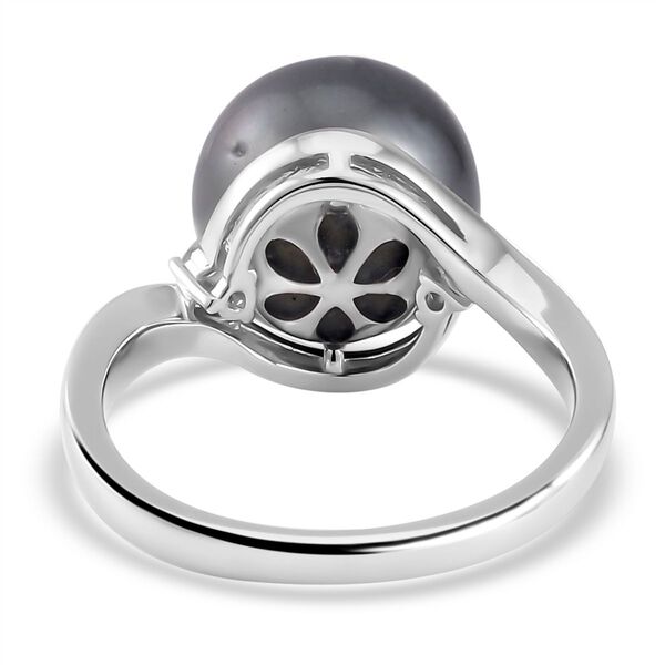 11-12mm Tahiti Perle und Moissanit Ring image number 6