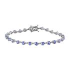 Tansanit Armband ca. 20 cm 925 Silber platiniert ca. 4,27 ct.