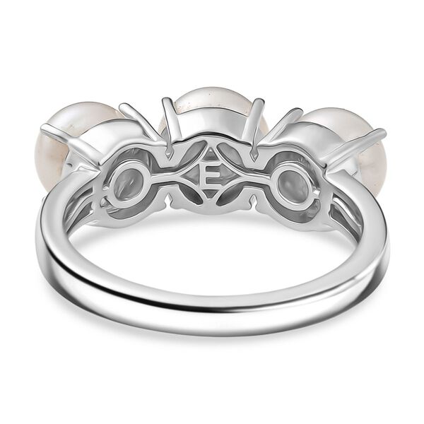 EverTrue wei&szlig;er S&uuml;&szlig;wasser Perle Trilogie-Ring in Silberton image number 5