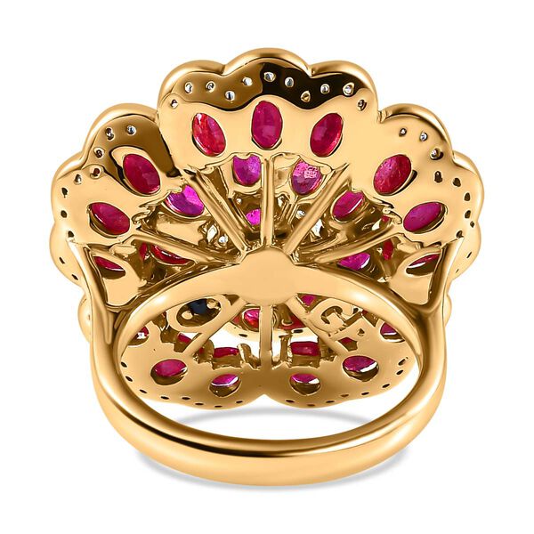 Afrikanischer Rubin (Fissure gef&uuml;llt) Ring 925 Silber Gelbgold Vermeil (Gr&ouml;&szlig;e 17.00) ca. 7,06 ct image number 6