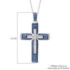 Blauer und weißer Diamant Kreuz Anhänger mit 45cm Kette - 1 ct. image number 3