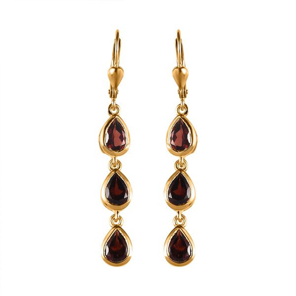Natürlicher Mosambik Granat Ohrringe, 925 Silber vergoldet, ca. 5,02 ct image number 0