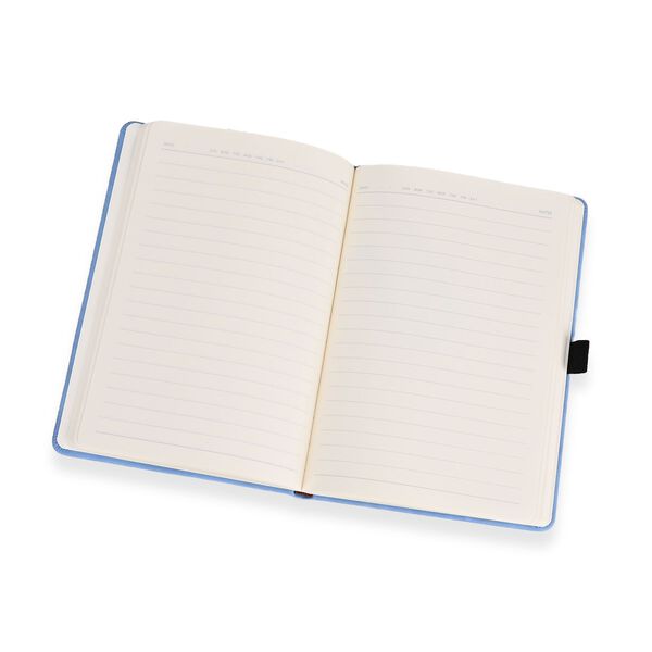 Premium Set; Notizbuch und Taschentagebuch mit geschnitztem, samtigem Hardcover und Kugelschreiber, Blau image number 9