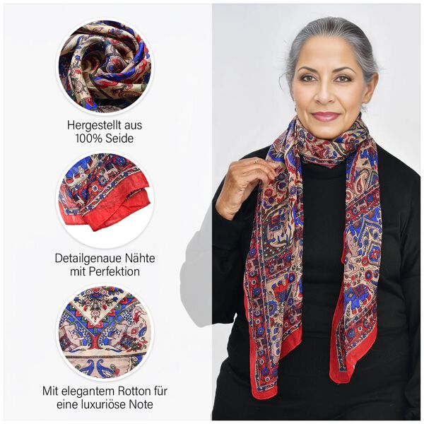 Seiden Schal, orange image number 4