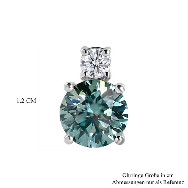 D'Joy Blauer Moissanit, Moissanit Ohrringe 925 Silber Rhodiniert ca. 3,86 ct. image number 4