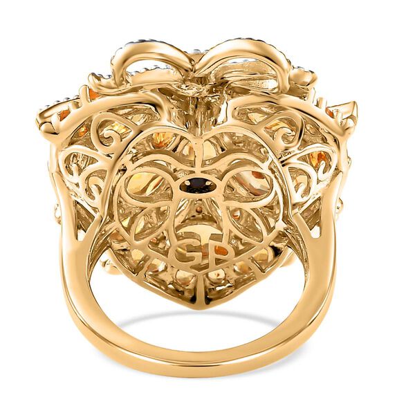 GP Amore Kollektion- AA Citrin, Zirkon und blauer Saphir-Ring- 9,29 ct. image number 6