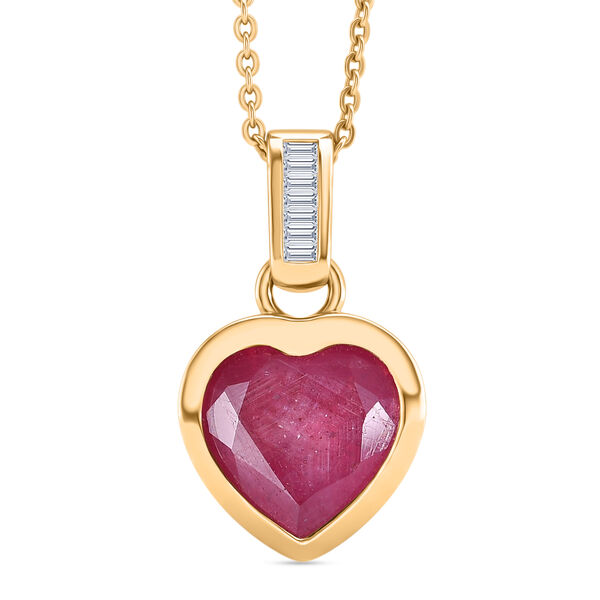 D'Joy Ilakaka Rosa Saphir (Fissure gef&uuml;llt), Wei&szlig;er Diamant Schmuckset ca. 50 cm 925 Silber 750 Gelbgold vermeil ca. 3.63 ct