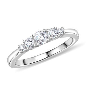 RADIANTA GRA zertifiziert Moissanit (D-VVS) Ring 925 Silber rhodiniert (Gr&ouml;&szlig;e 21.00) ca. 0.49 ct