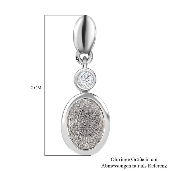 Meteorit und Zirkon Ohrringe - 5,70 ct. image number 6