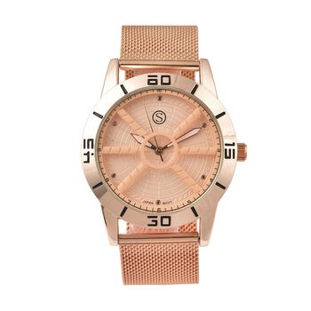 Strada - Moderne Uhr in klassischem Design, Japanisches Uhrwerk, wasserdicht, Edelstahl, Ros&eacute;gold