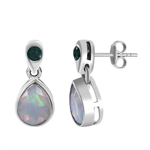 Äthiopische Welo Opal und Kagem sambische Smaragd-Ohrringe - 2,22 ct. image number 2
