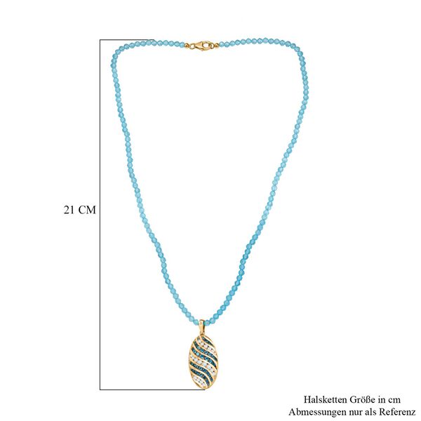 London Blau Topas, Apatit Schmuckset 925 Silber 750 Gelbgold Vermeil ca. 32.50 ct image number 6