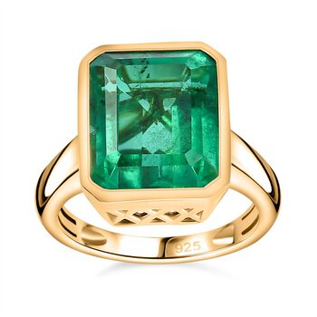 Smaragd Triplett Quarz Ring - 7,10 ct.