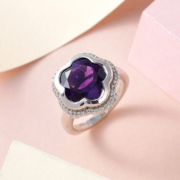 GP Italian Garden Kollektion - Lusaka Amethyst, Zirkon und Kanchanaburi blauer Saphir Ring - 7,16 ct. image number 2