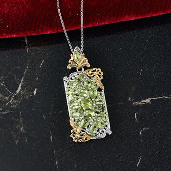 D&rsquo;Joy Peridot zweifarbiger Anh&auml;nger mit 50cm Kette - 5 ct.