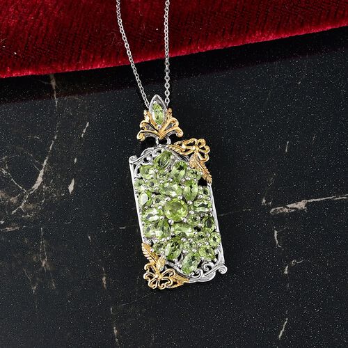 Djoy Natürlicher Peridot Schmuckset 925 Silber rhodiniert, 925 Silber Rhodiniert und 750 Gelbgold Vermeil ca. 5.08 ct image number 1