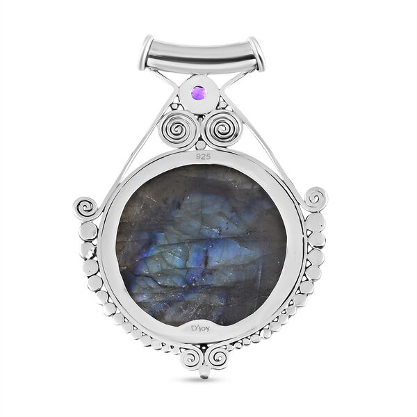 D'Joy AA Labradorit, Afrikanischer Amethyst Anh&auml;nger 925 Silber ca. 93,77 ct. image number 4