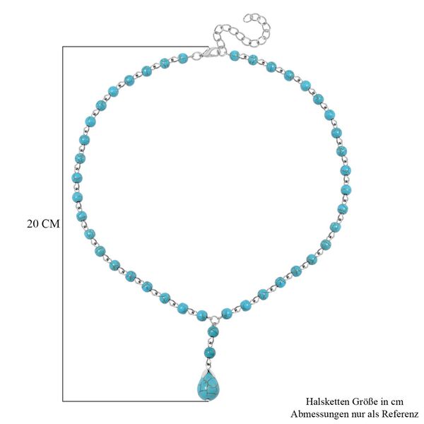 Blauer Howlit Halskette ca. 45 cm ca. 74.15 ct image number 4