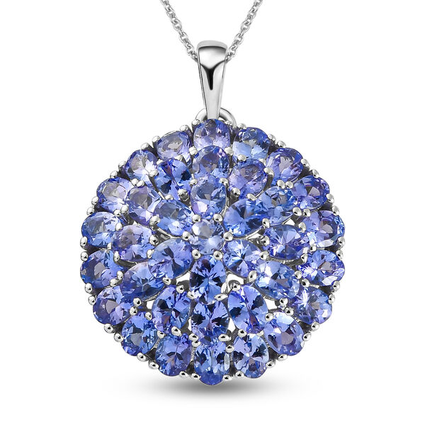 Tansanit-Anh&auml;nger mit Kette, 50 cm - 6,18 ct.