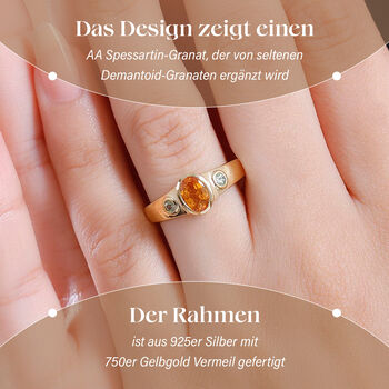 AA Spessartin Granat und Demantoid Granat Ring - 1,14 ct.