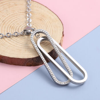 Wei&szlig;er Zirkonia Anh&auml;nger mit Kette ca. 71 cm Edelstahl ca. 0,10 ct