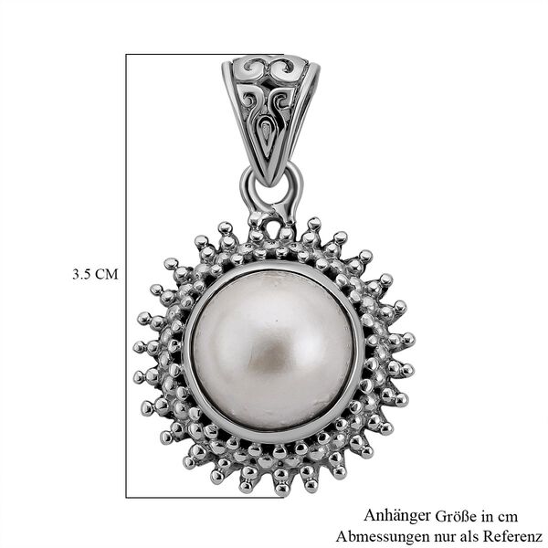 Royal Bali Kollektion - 10 mm wei&szlig;er Mabe Perle-Anh&auml;nger - 1,65 ct. image number 5