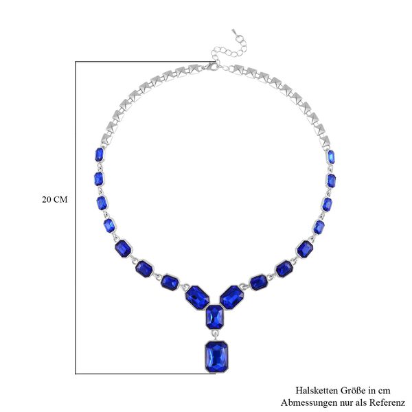 Blauer Kristall Halskette, ca. 50 cm image number 4