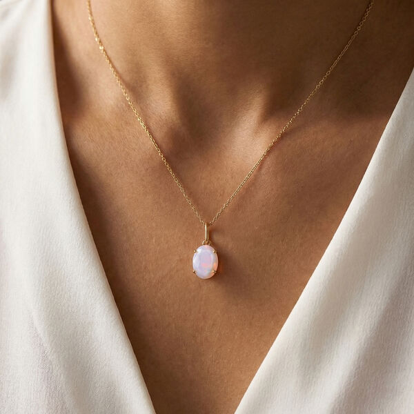 AA Nat&uuml;rlicher, &auml;thiopischer Welo Opal Anh&auml;nger 375 Gold ca. 0.79 ct image number 2