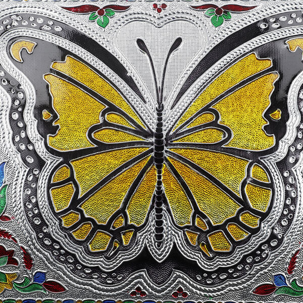 Minakari-Ringbox, Schmetterlingsdesign, für 150 Ringe, 35,6x25x5,8 cm image number 8