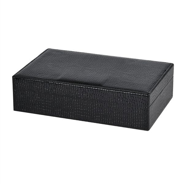 Premium Schmuckbox mit Silberpoliertuch, 32x20x8,7 cm, Schwarz image number 7