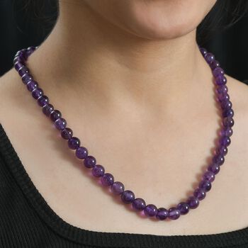 Afrikanischer Amethyst Halskette ca. 45 cm+ 5 cm Extender, Edelstahl ca. 220,00 ct.