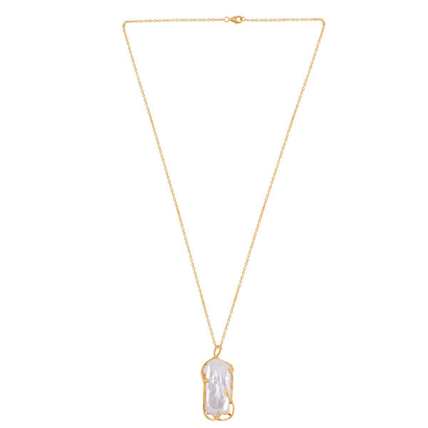 Wei&szlig;e Keshi Perle Anh&auml;nger mit 45cm Kette image number 4