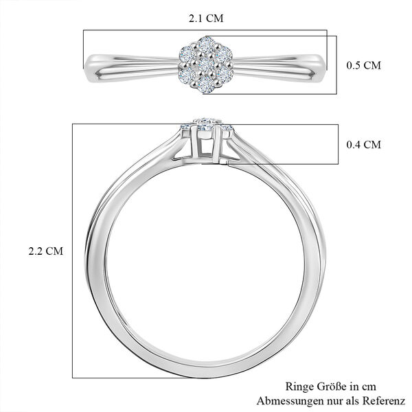D'Joy Wei&szlig;er Diamant Ring 925 Silber rhodiniert (Gr&ouml;&szlig;e 21.00) ca. 0,10 ct image number 7