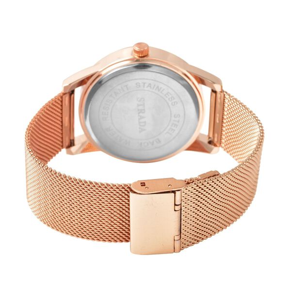 Strada - Moderne Uhr in klassischem Design, Japanisches Uhrwerk, wasserdicht, Edelstahl, Ros&eacute;gold image number 5
