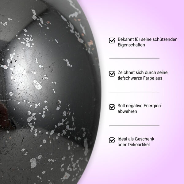 Schwarze Turmalin Sphäre, Handschmeicher - Medium - ca. 1255 cts. image number 2