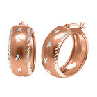 Diamantschliff Creolen, 925 Silber rosévergoldet ca. 3,80g