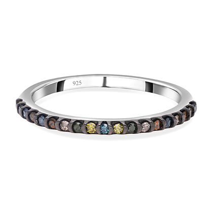 Mehrfarbiger Diamant Ringe 925 Silber platiniert (Größe 20.00) ca. 0.25 ct