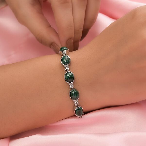 Malachit Armband, ca. 19 cm, Edelstahl ca. 13,50 ct image number 3