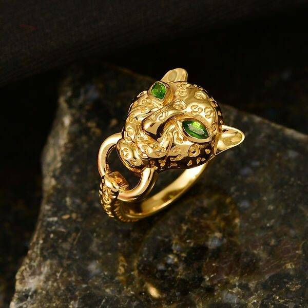 EVER TRUE Nat&uuml;rlicher Chromdiopsid Ring Nickelfreies Messing (Gr&ouml;&szlig;e 17.00) ca. 0,19 ct image number 1