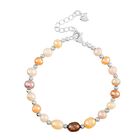 Mehrfarbige Süßwasser Perle Armband ca. 15.25 cm + 3.5 cm Extender, Nickelfreies Messing