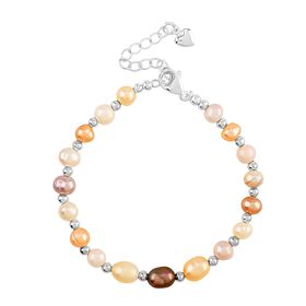 Mehrfarbiges Süßwasserperle 15,25+3,5cm Armband