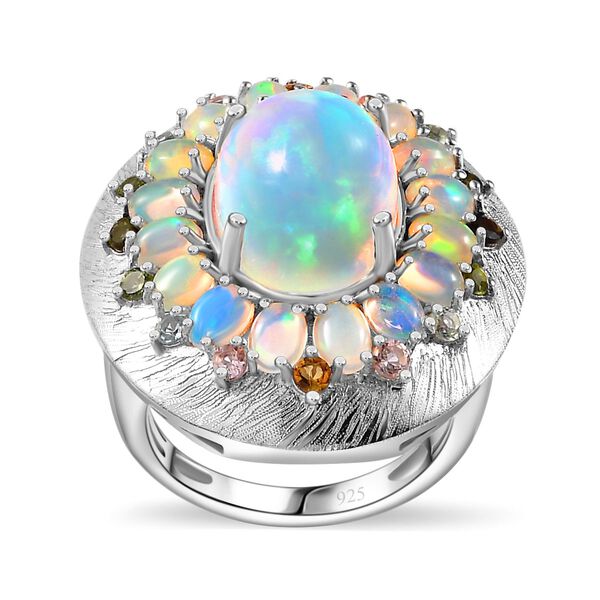 Nat&uuml;rlicher, &auml;thiopischer Welo Opal und Multi-Turmalin-Ring - 6,24 ct. image number 5