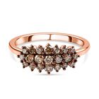 Natürlicher Champagner Diamant Ring, 925 Silber Roségold Vermeil (Größe 16.00) ca. 0.50 ct