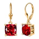 Lab Created Padparadscha-Saphir Ohrringe 925 Silber 750 Gelbgold Vermeil ca. 9.72 ct