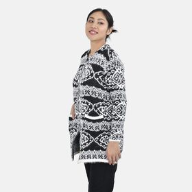 Unisize Cardigan, schwarz wei&szlig; gestreift